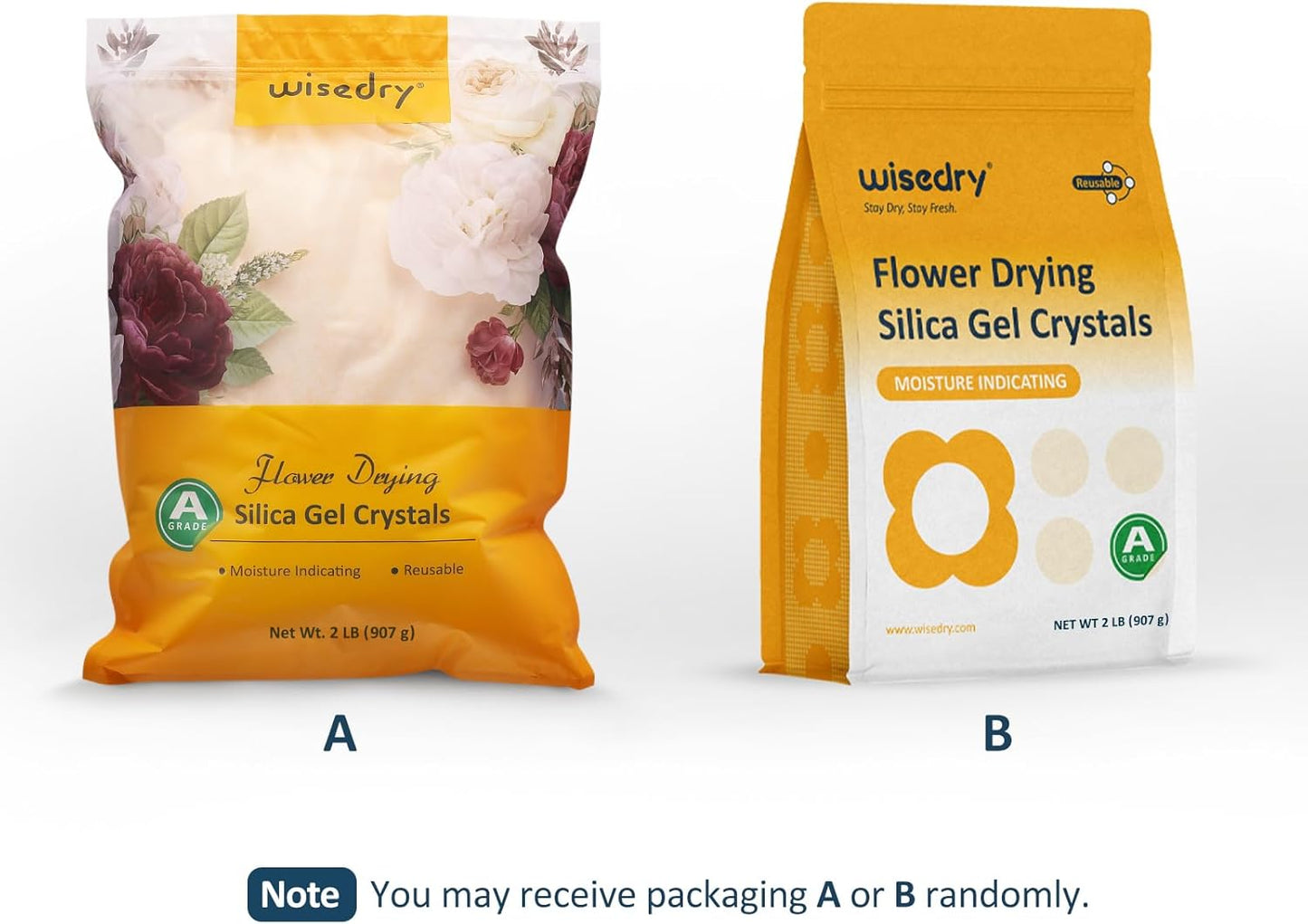 wisedry Flower Drying Silica Crystal - 2 Lbs, Fine Crystals < 1mm, Colour Indicative, Reusable