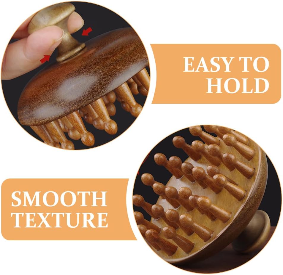 Healeved Wooden Massage Comb,Wooden Scalp Massager,Massage Body Brush,Scalp Massager Comb,Head Massage Comb,Handheld Wood Scalp Comb,Portable Hair Massage Brush,Hair Scalp Care Brush,Guasha Tool