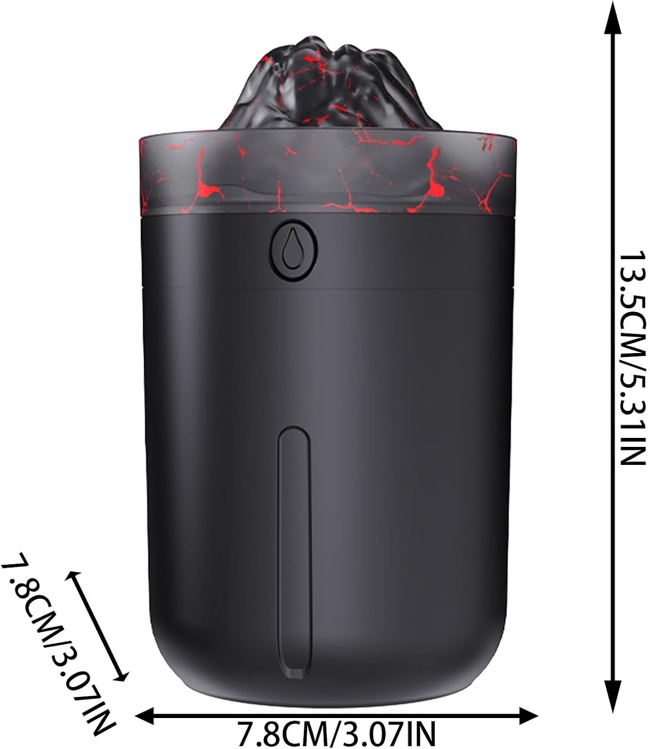 Humidifier For Bedroom,145g Volcano Humidifier, Oil Diffuser Electric With Ambient Light And 2 Fog Modes, Multi-Colored Flame Humidifier With Mist Control Ultrasonic Air Diffuser For Personal Use