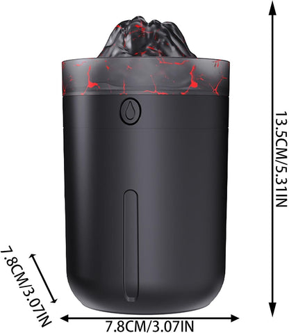 Humidifier For Bedroom,145g Volcano Humidifier, Oil Diffuser Electric With Ambient Light And 2 Fog Modes, Multi-Colored Flame Humidifier With Mist Control Ultrasonic Air Diffuser For Personal Use