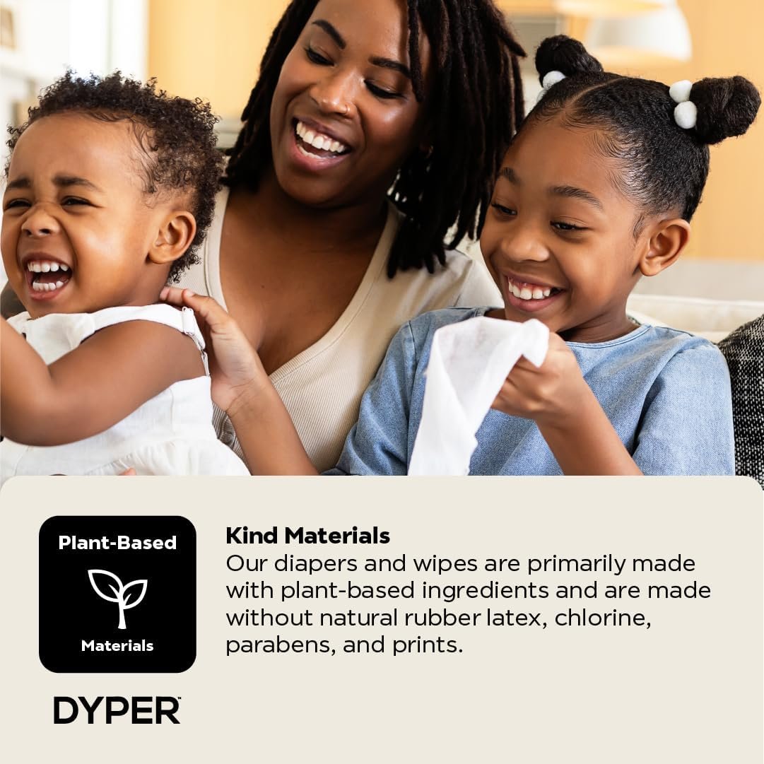 DYPER - 99% Water Based Baby Wipes 100% Made from Plant-Based* & Honest for Sensitive Skin, Fragrance & Plastic-Free - Unscented, Pack of 12 (720 Count)