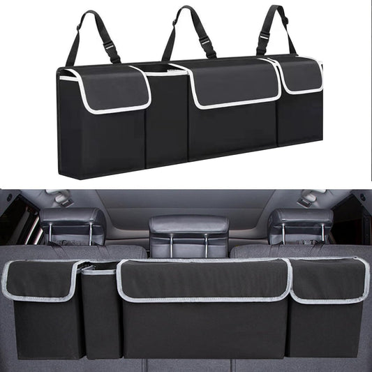 Car Trunk Organizer and Storage,For Suv Truck Mpv Van with Multiple Different Size Storage Bags, Foldable Car Interior Accessories (Black)