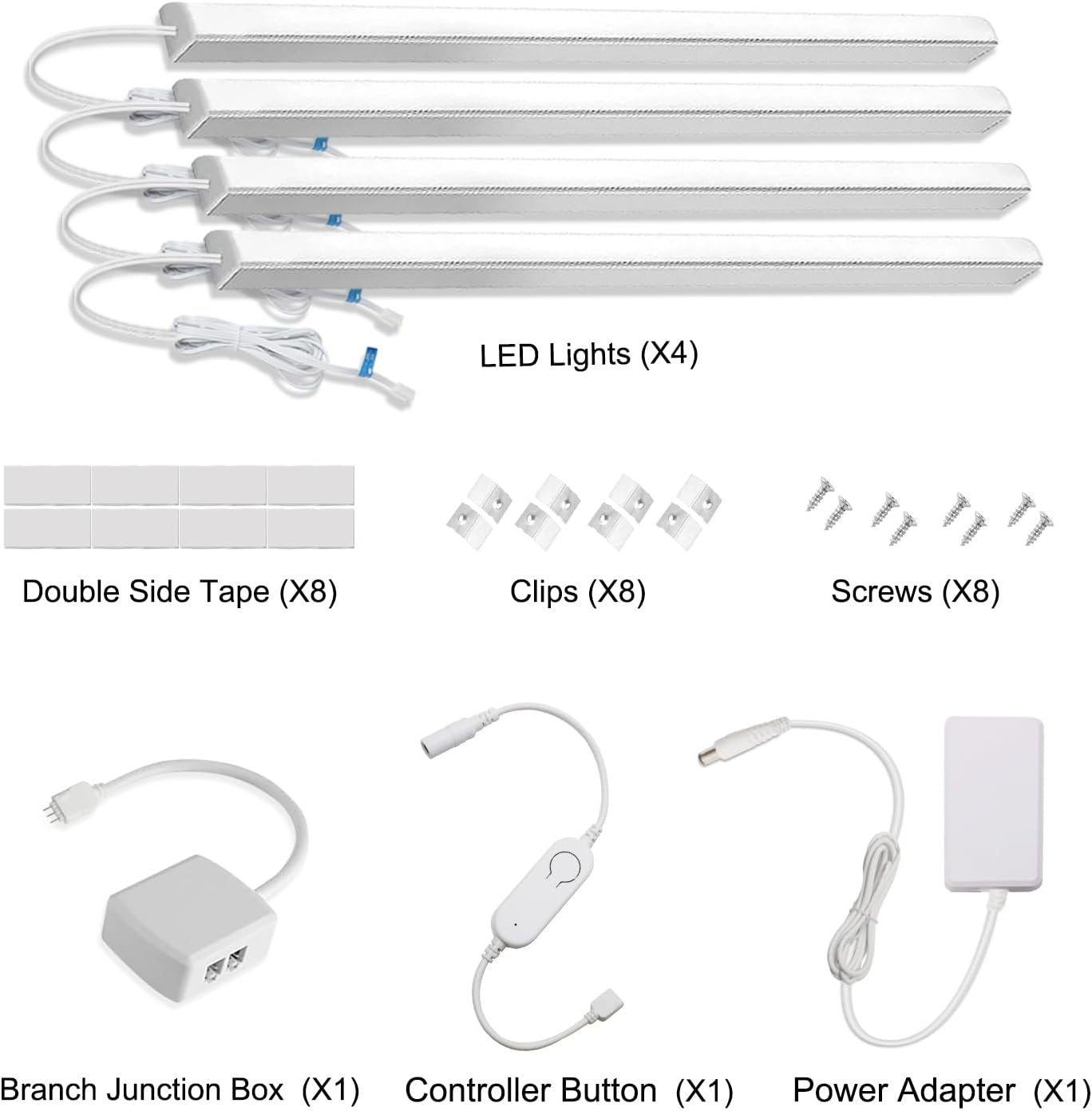 Cefrank Smart Under Cabinet Lighting | Alexa & Google Assistant Compatible | Dimmable 2700-6000K Color Temp Adjustable | Energy-Efficient V-Shape 4pcs 30cm LED Light Bars