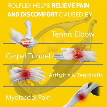 Rolflex Pro W/Dual Stability Rollers (DSR) - Best Myofascial & Trigger Point Full Body Tool - Foam Roll Over 95% of Your Body with Leverage Instead of Gravity