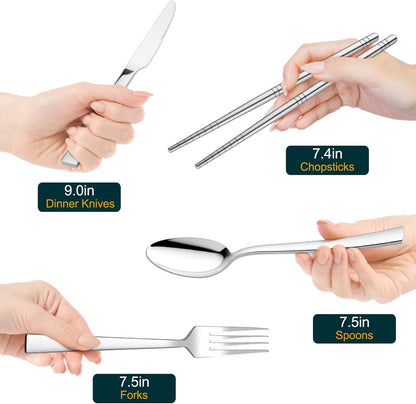 HaWare 9-Piece Portable Travel Silverware Utensils with Case, Stainless Steel Flatware Set for Camping Office School Lunch, Reusable Cutlery Including Knife Fork Spoon, Dishwasher Safe(Pink)