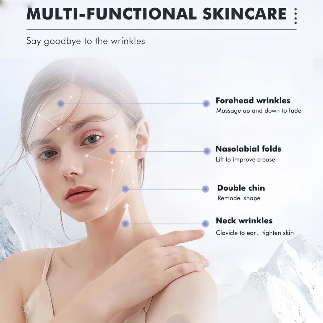 CHENKOO DIRECT Neck Face Firming Wrinkle Removal Tool, Skin Rejuvenation Beauty Massager for Skin Care,Improve,Firm,Tightening and Smooth (Light White)