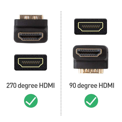 Cable Matters HDMI Adapter Right Angle HDMI Combo Pack 270 Degree and 90 Degree with 4K and HDR Support (2 Pack)