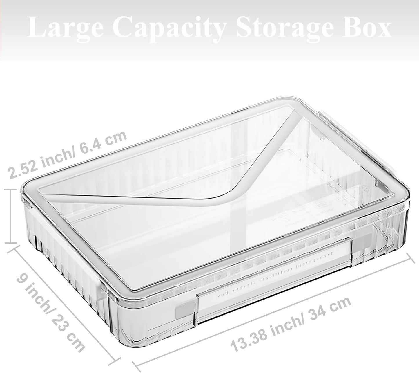 SAYEEC Plastic Storage Box Clear Stackable Storage Bins with Lids and Handle Large Capacity Storage Containers File Protector Case Organizer Portable Project Case for A4 Paper Photo Scrapbook Document