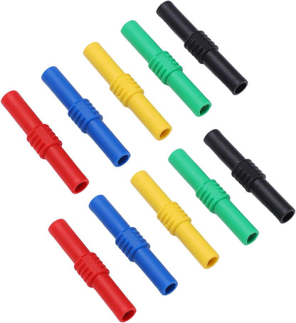 5Words Insulated Banana Couplers, Dual Banana Socket Female to Female Electronic Connector 4mm Banana Plug, F-F Plug Extension Adapter