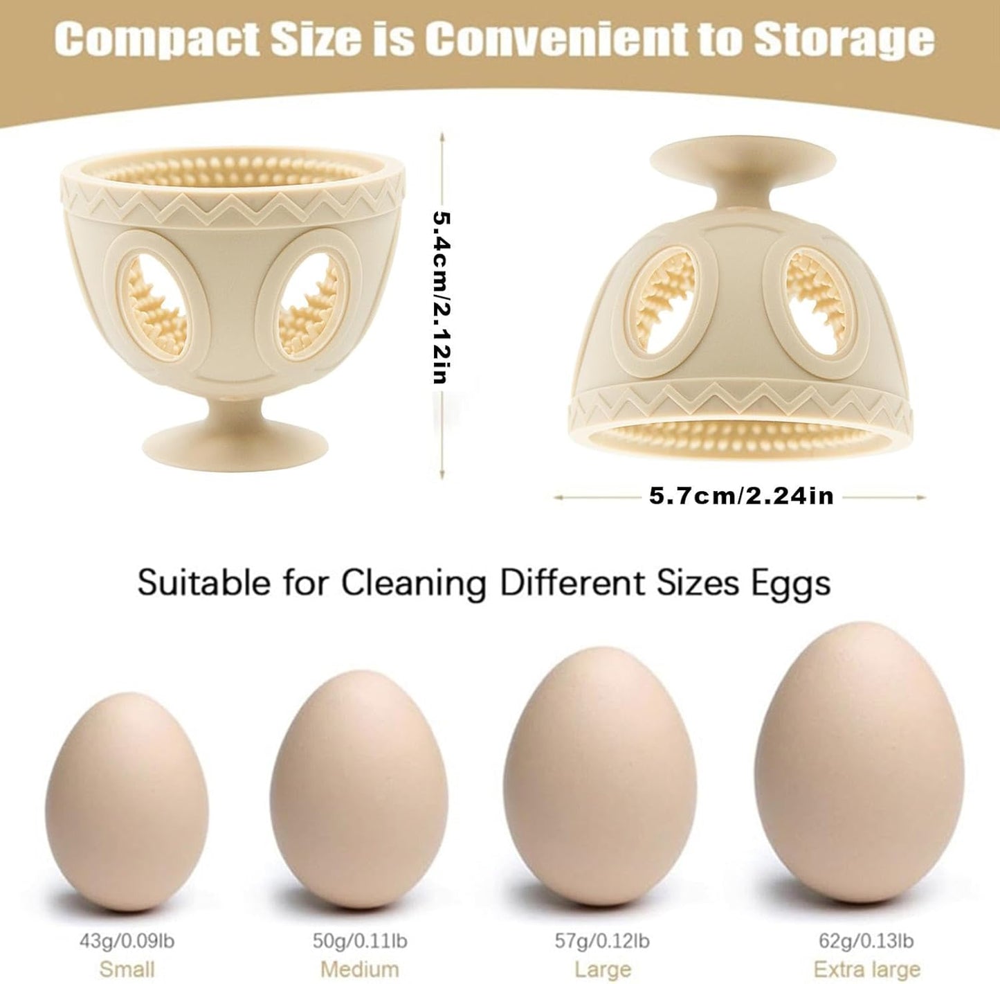 Silicone Egg Scrubber, Chicken Egg Cleaner, Reusable Brush, Soft Bristles for Gentle Scrubbing, Easy to Clean, Sturdy, Multi-Purpose for Eggs, Tomatoes, Potatoes, Kitchen Essential