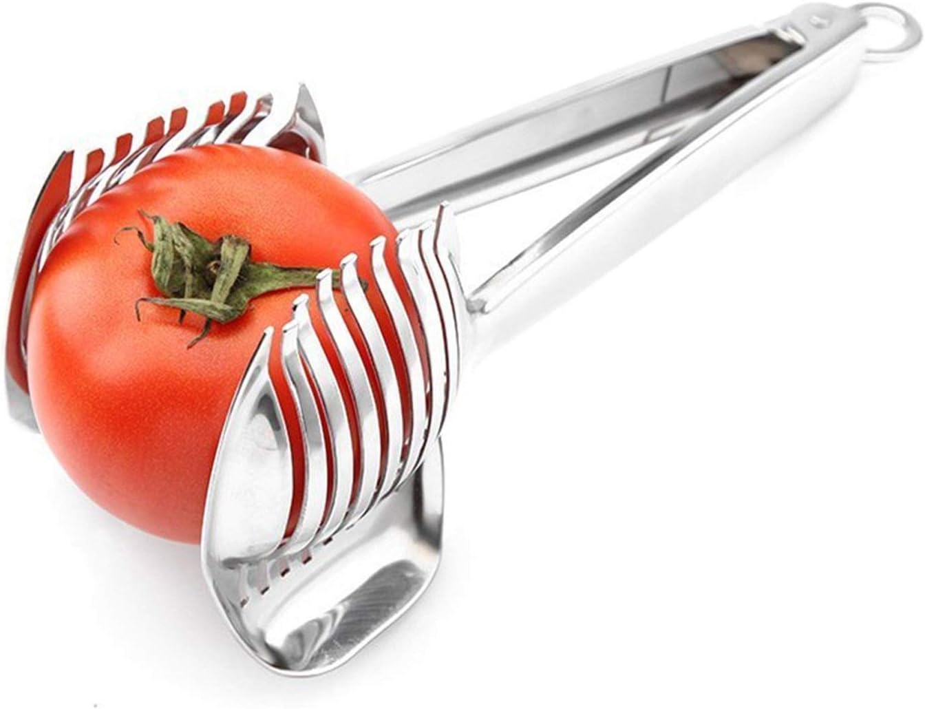 Best Utensils Tomato Slicer Lemon Cutter Multipurpose Handheld Round Fruit Tongs Stainless Steel Onion Holder Easy Slicing Kiwi Fruits & Vegetable Tools Kitchen Cutting Aid Gadgets Tool