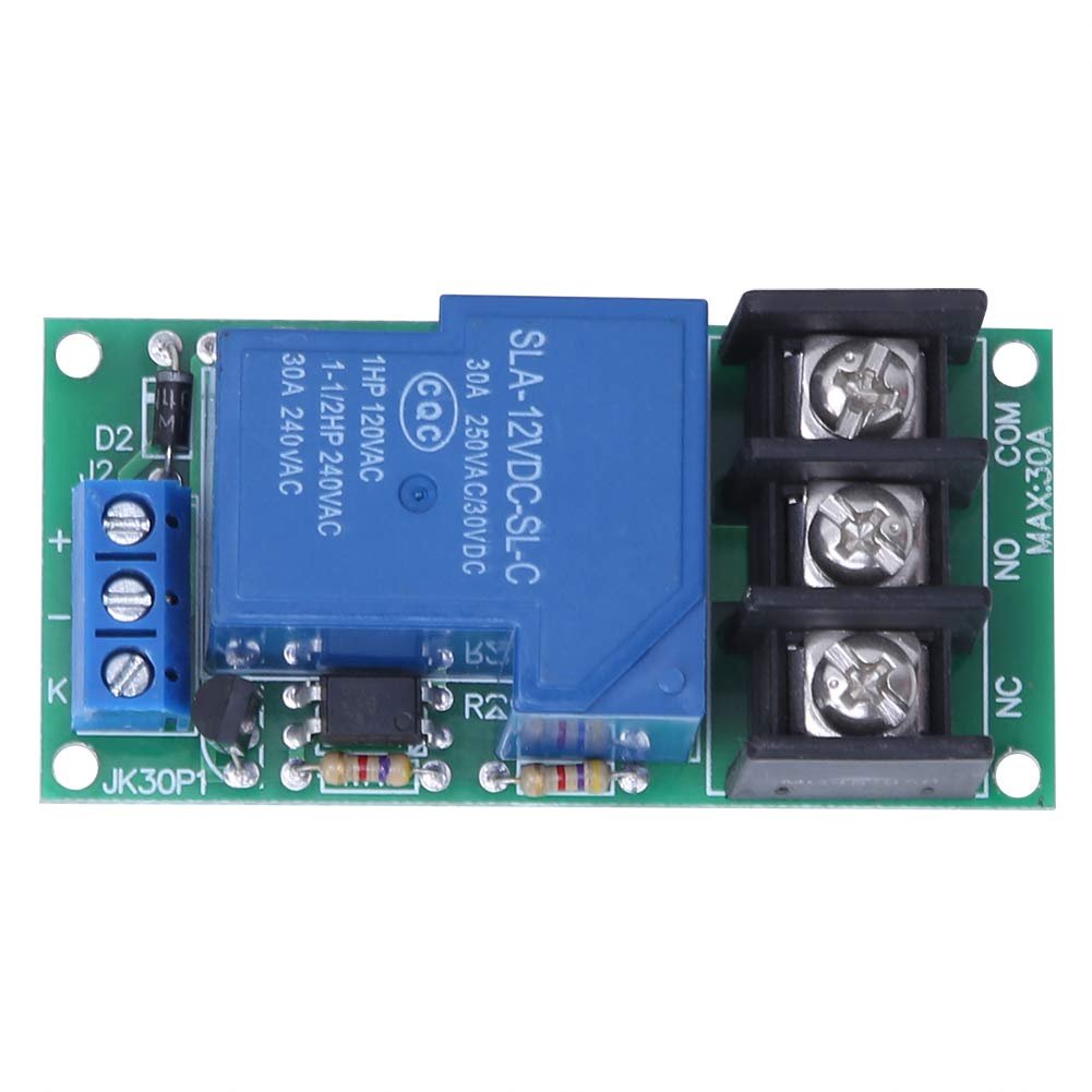 2Pcs 1-Way Time Delay Relay Module with Optocoupler Isolation 30A Relay Expansion Module Low Level Trigger with Optocoupler Isolation 12VDC 80mA