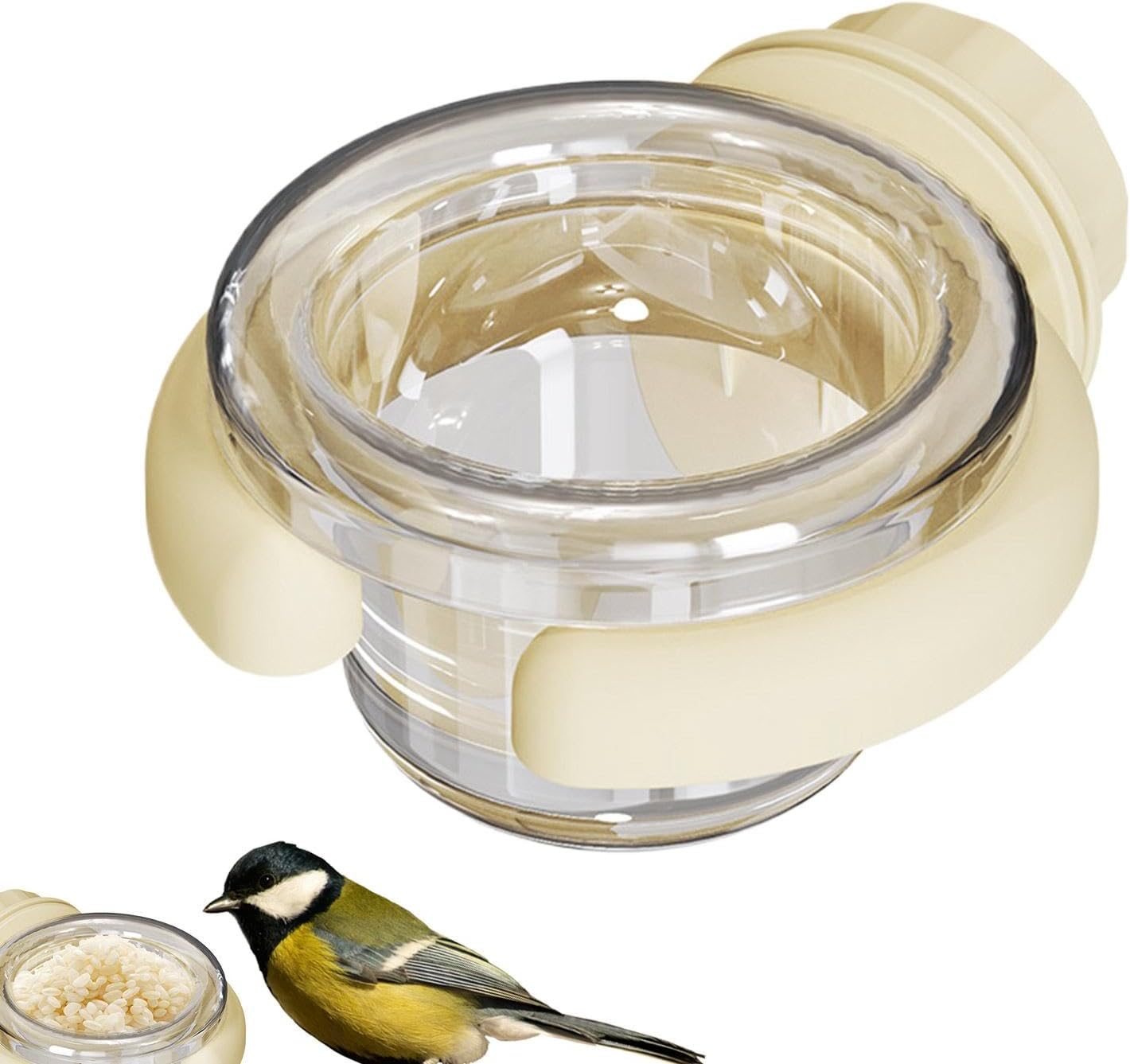 Parakeet Food Dish, Portable Bird Feeding Dish Cups, Chinchilla Cage Accessories, Watering Supplies Water Bowls with Clamp for African Greys, 3.39x2.87x1.73 inches