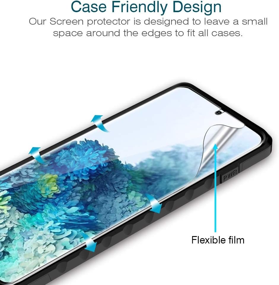 LK 3 Pack Screen Protector for Samsung Galaxy S20 / Galaxy S20 5G 6.2 inch, New Version, Full Coverage, Case Friendly, HD Clear Flexible TPU film