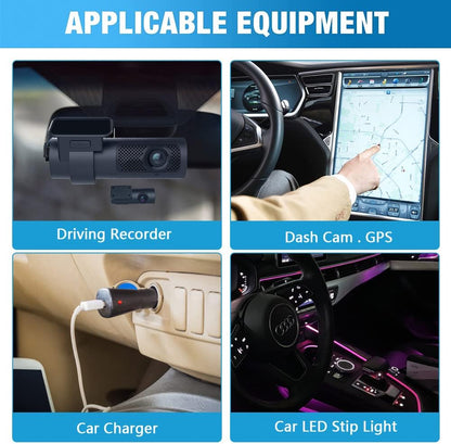 2 x USB A to Car Cigarette Lighter Socket Adapter 12V USB Converter 5V to Cigarette Lighter Socket 12V for Car Camera GPS E-Dog Mobile Phone Tablet (35cm, 60cm)