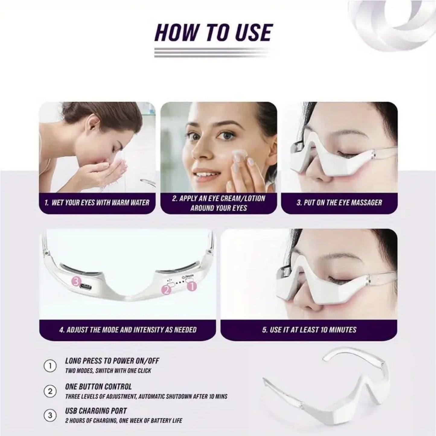 Renewa Eyelift Device, Renewa Eye Lift, Botanique Paris Under Eye Device, Under Eye Red Light Glasses for Reduce Dark Circles,Relieve Eye Fatigue,Reduce Fine Line (1pcs)