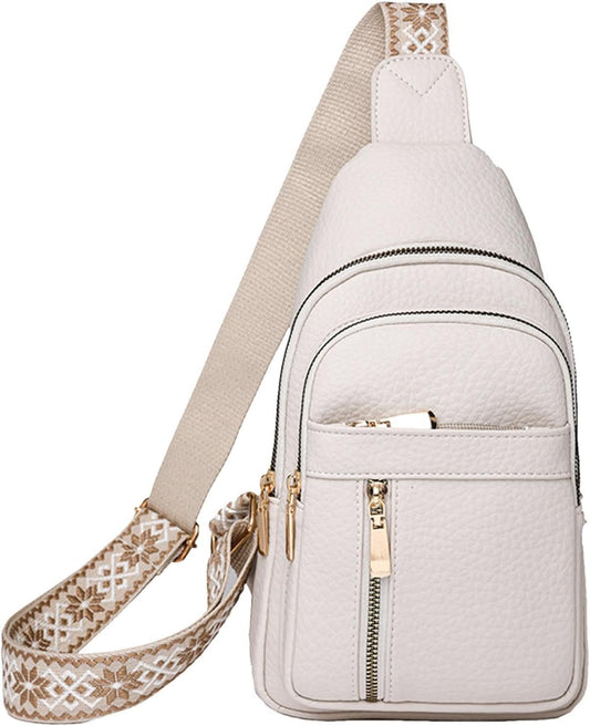 Small Sling Bag for Women | Single Shoulder Travel Pouch | Multi-Pocket Casual Fanny Pack, Body Purse, Womens Chest Bag for Travelling
