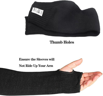 ReHaffe Kevlar Arm Sleeves Heat Resistant,19 inch Long Arms Safety Sleeve with Thumb Hole,Men Women Protective Arm Guards for biting Mechanic Work and Vehicles Fixing