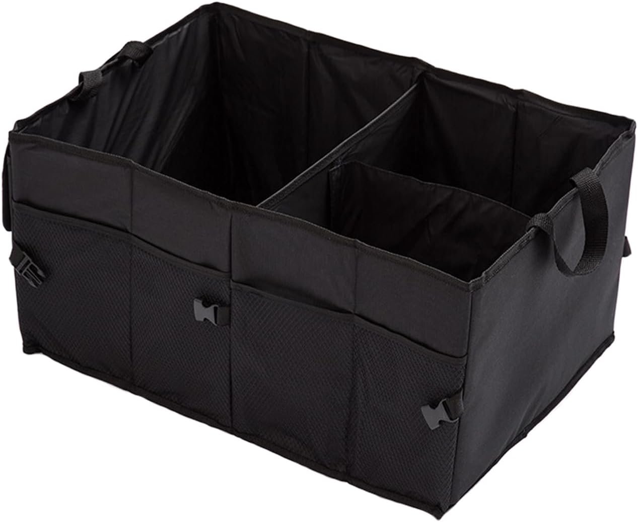 Car Trunk Organizer Foldable Vehicle Storage Box for Camping and Daily Use Multi Compartment Rear Seat Cargo Box with Handles SUV or Trunk Storage for Car Accessories