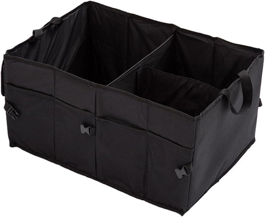 Car Trunk Organizer Foldable Vehicle Storage Box for Camping and Daily Use Multi Compartment Rear Seat Cargo Box with Handles SUV or Trunk Storage for Car Accessories