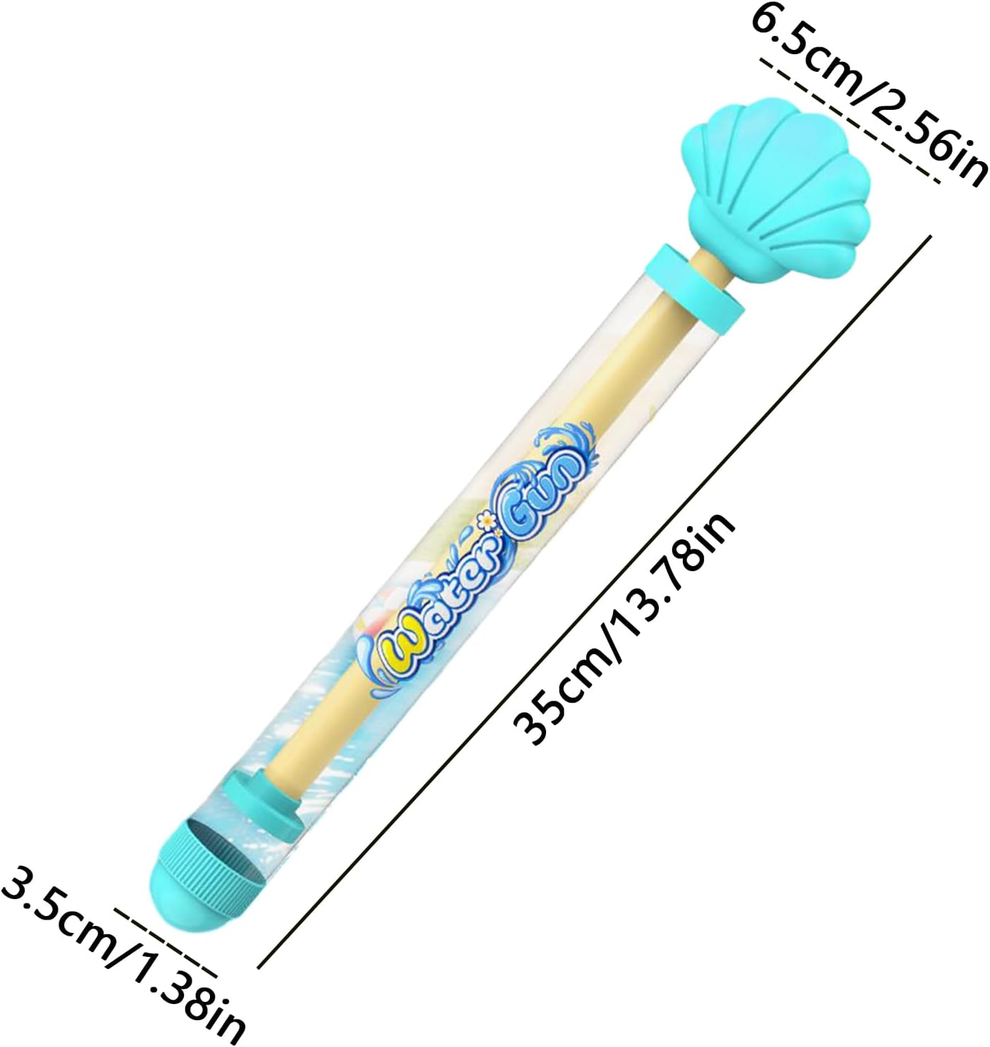 Water Squirter, Large Capacity Pull-Out Water Shooter Fun Summer Toy for Kids Outdoor Play, Colorful Beach Game Boys, Girls, Pool Parties, Backyard Fights, Travel Use 13.78x2.56x1.38in