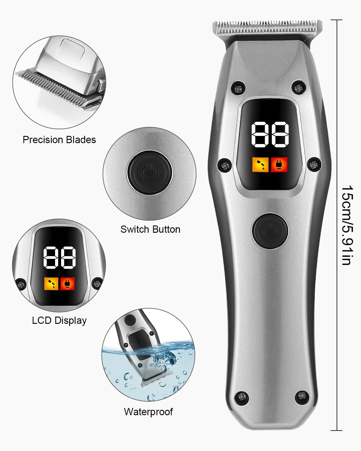 SOBEAU Professional Men's Hair Clipper Hair Trimmer Electric Hair Clipper Barber Kit, Waterproof Barber Razor