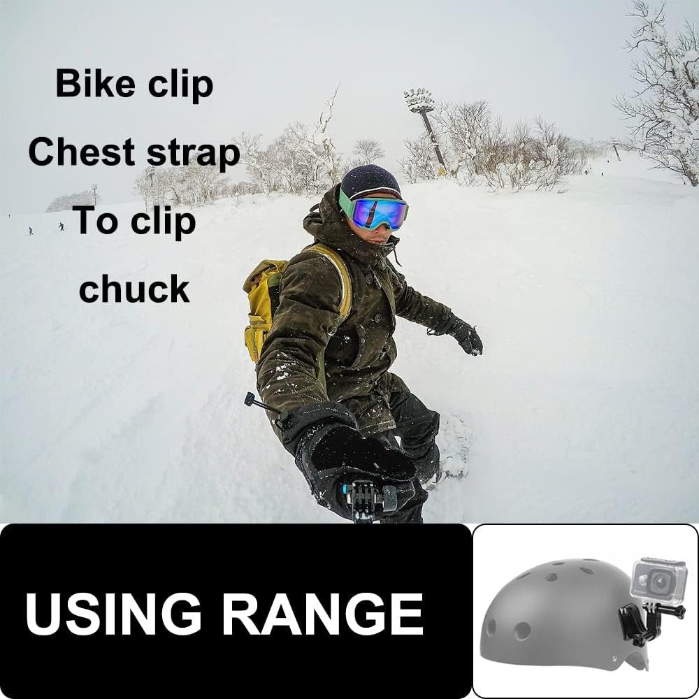 16 Pieces Adjustable Swivel Action Camera Accessories Attachment for GoPro Hero 10, 9, 8, 7, 6, 5, Xiaomi, Fusion, DJI OSMO, SJCAM, GoPro Pole Mount Motorcycle Helmet