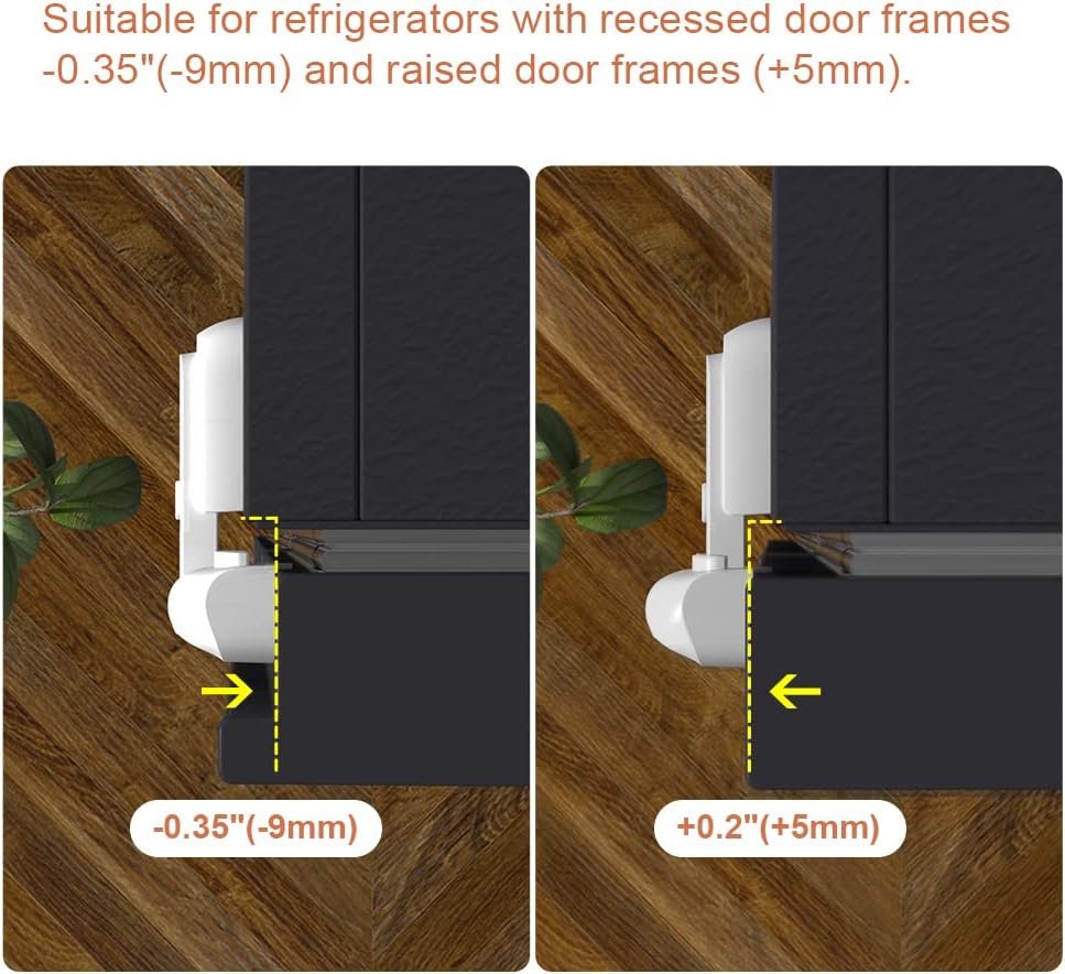 EUDEMON 1 Pack Updated Child Proof Refrigerator/Fridge/Freezer Door Lock Apply to Max 1"(25mm) Sealing Strip for Toddlers and Kids, no Tools Need or Drill (White)