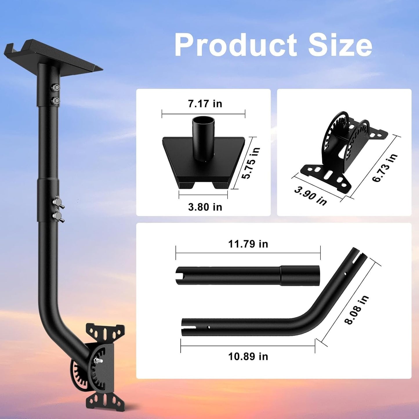 Mwin Starlink Gen 3 Mount, 180° Adjustable Starlink Mounting Kit Compatible with Gen 3, Starlink Pole Mount and Starlink Gen 3 Pipe Adapter, Wall Mount Roof Mount for Starlink Internet Kit Satellite