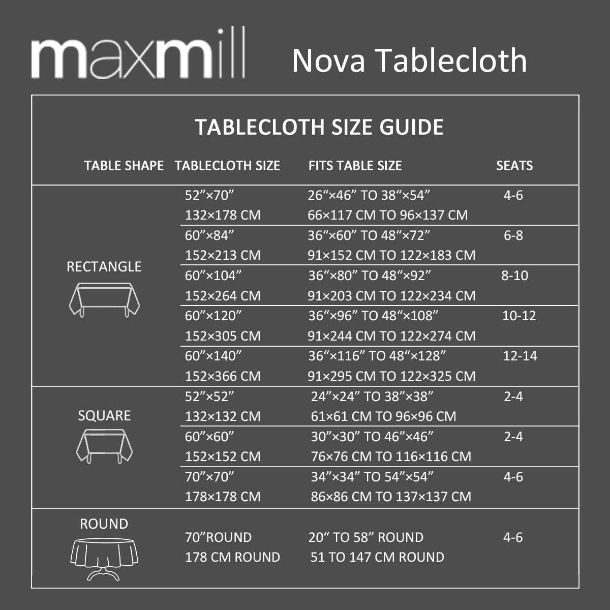 maxmill Rectangle Textured Tablecloth Waterproof Spillproof Wrinkle Free Table Cloth, Kitchen Dining Tabletop Decoration, Fabric Table Cover for Outdoor and Indoor Use, 52 x 70 Inch, Navy Blue