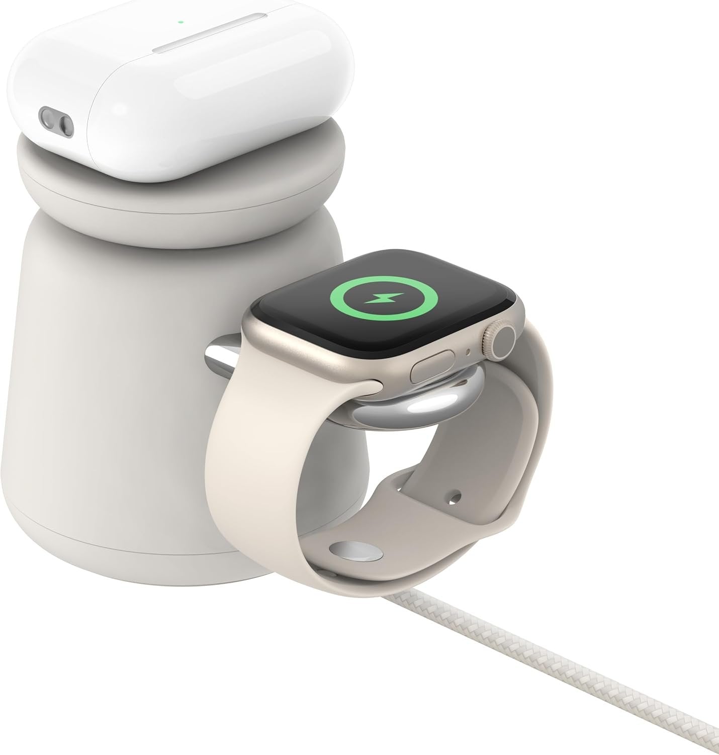 Belkin MagSafe Charger Compatible 2-in-1 Wireless Charging Dock 15W - MagSafe-Compatible Charger for Qi2, Apple iPhone 15, 14, 13, 12 Series, AirPods, & Other Qi2 Enabled Devices, PSU Included – Sand