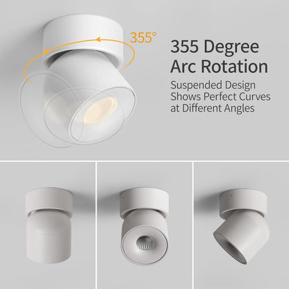 Aisilan LED Ceiling Spot Lights Indoor Dimmable 2 Pack - Upgrade Your Living Room or Bedroom with Adjustable Modern Wall Spot Light, 9W White Directional Accent Light, Warm White CRI 97