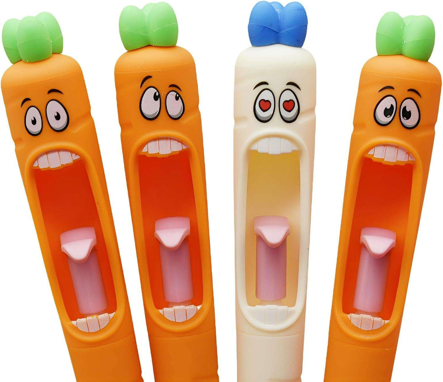 Maydahui 8 Pcs Funny Screaming Carrot Tongue Gel Pens Kawaii 0.5 mm Carrot Writing Pens Black Ink For Easter Basket Stuffers Shcool Stationery Supplies Office Party
