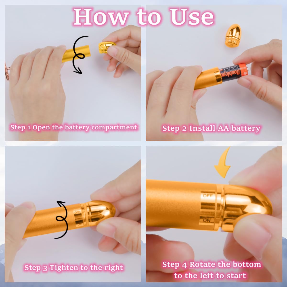 (Gold) - GOODYBUY Beauty Bar 24k Gold Skin Care Face Massager Roller, 2 in 1 Electric 3D Roller and T Shape Energy Beauty Bar for Face Lift and Skin Tightening