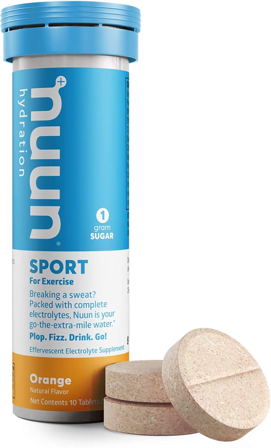 Nuun Sport: Orange Electrolyte Enhanced Drink Tablets (6 Tubes of 10 Tabs) Previously Nuun Active