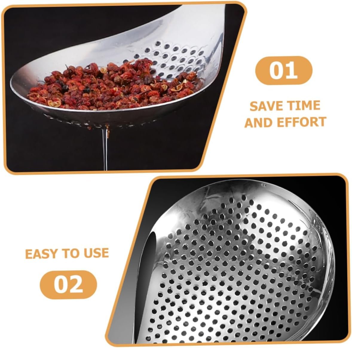 LIFKOME 2 Pezzi Cucchiaio Per Pasta E Noodles in Acciaio Inossidabile Colino Cucina Gadget Utensili Cucina Per Spaghetti E Altri Cibi