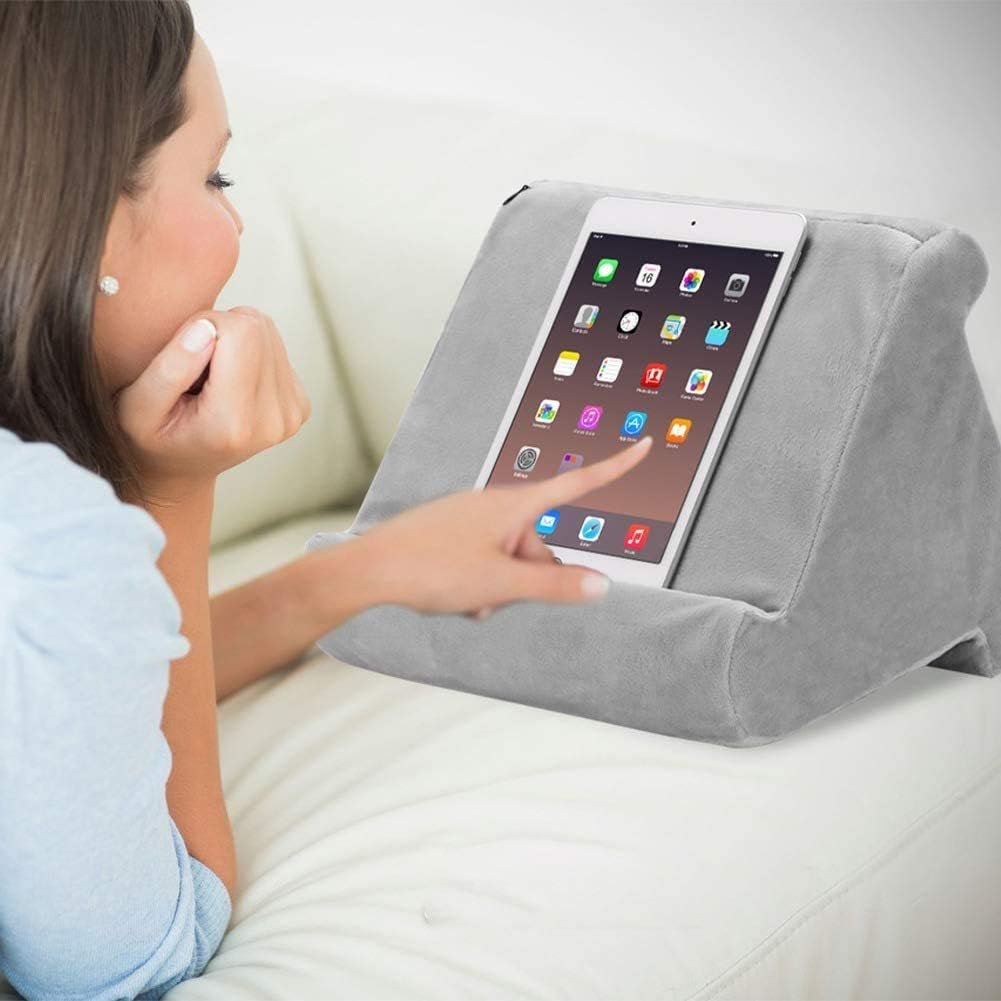FANIER Multi-Angle Tablet Support Cushion, Universal Sponge Tablet Holder, Compatible with Tablets, iPads, Electronic Book Readers, Smartphones, Magazines (Sea Blue)