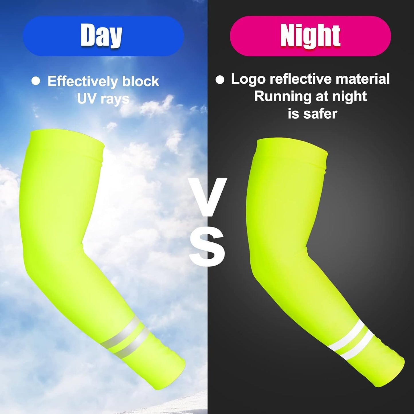 SATINIOR 6 Pairs UV Sun Protection Arm Sleeves Cooling Compression Arm Sleeves for Women Men Golf Outdoor Sports