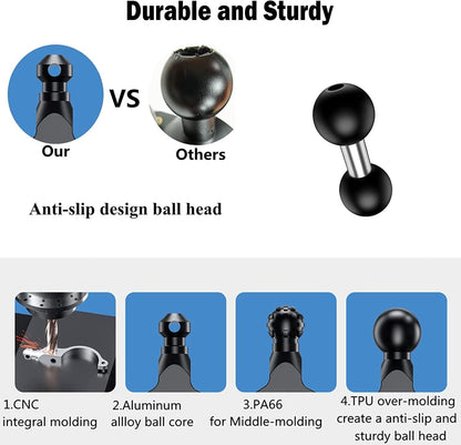 Double 1-Inch Ball Adapter Adapter for Ram Mounts/BRCOVAN/iMESTOU Mounts（R11-1pc