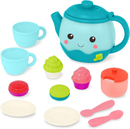 B. Toys B. Play - Toy Set - 17pc Playset - Sounds & Lights - Shape Sorting Desserts - 18 Months + - Musical Tea Party - BX4522Z