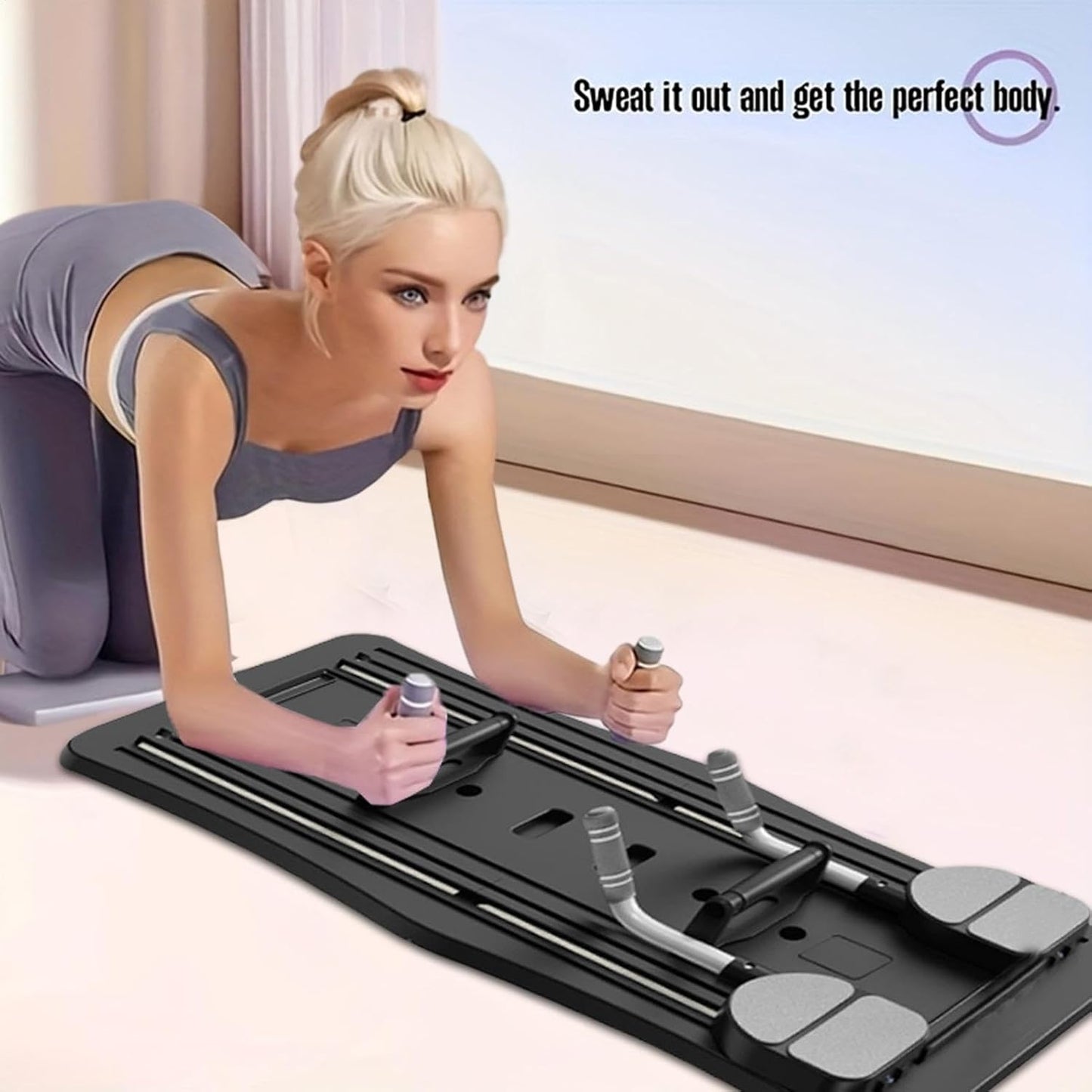 Pilates Balance Board, Core Strength Trainer, Multipurpose Home Fitness Equipment, Stability Workout, Portable Exercise Gear for Women and Men, 38,19 x 16,14 x 1,12 Inches