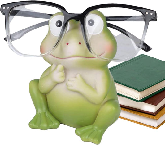 Generic Glasses Stand Frog Statue - Eye Glass Holder, Animal Figure Memory, Decorative Glasses Organiser, Desktop Ornament, Bedside Table Display for Bedroom, Home Accessories, Easy to Use