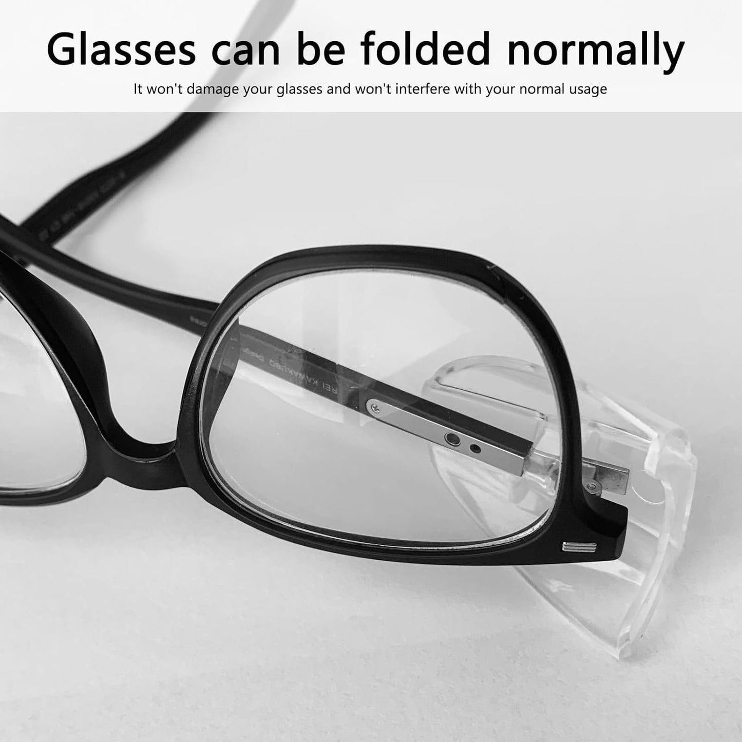 Safety Glasses Side Shields, 3 Pairs Eye Protection Flexible Anti Slip on Clear Side Shield, Side Shields for Glasses Fits Small to Medium Eyeglasses