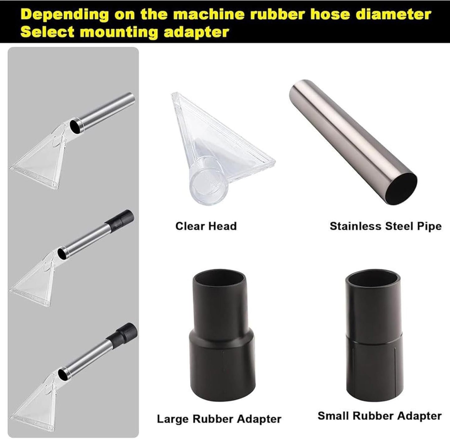 Générique Shop Vac Extractor Attachment, Heavy-Duty Wet Dry Multi-Purpose Tool, Accessories for Cleaner Extration, Upholstery, Carpet Detailing, and Deep Cleaning Solutions