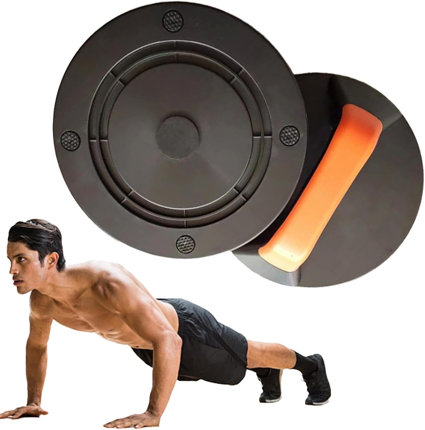 Strength Training Pushup Stands, 2X Exercise Roller Wheels with Rotating Handles, Fitness Gear for Upper Body Workout, Pus Up Helper for Men and Women, 7.87 x 3.15 inch