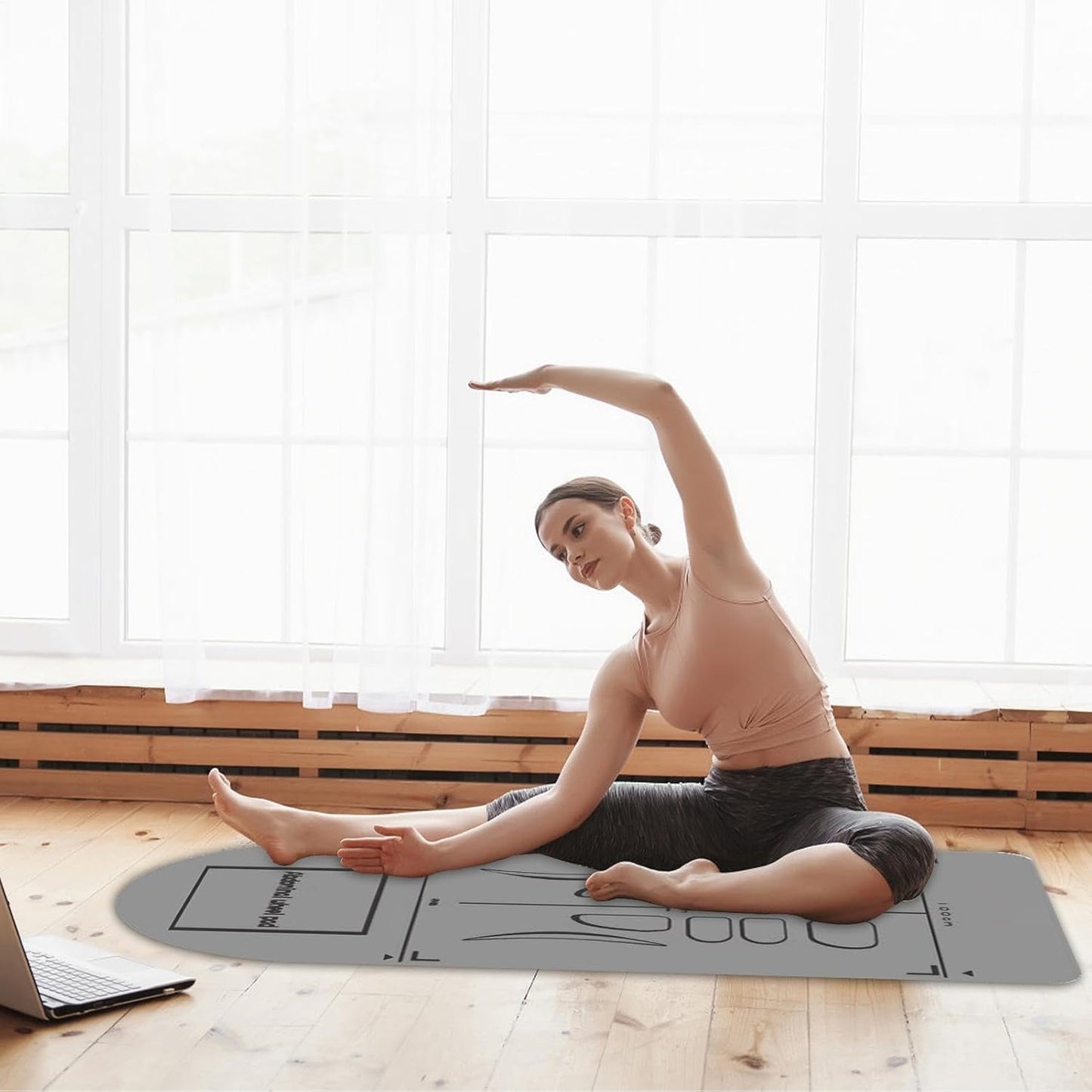 Yoga Pilates Mat, Skipping Exercise Mat, Fitness Gear Mat, Home Workout Pad, Portable Knee Mat, Thick Gym Pad, Workout Mat, Non Slip Fitness Mat, Multi-Purpose Gym Mat, Ab Workout Pad Knee Support