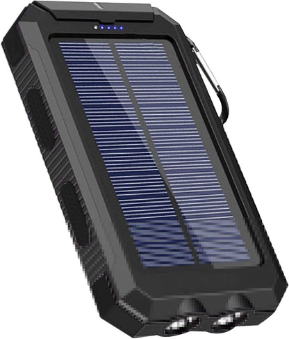 Solar Powered Charger,20000mAh Portable Solar Charger Battery Bank - Waterproof Battery Pack with Flashlight Survival Gear for Hiking, Explorer & Cell Phone