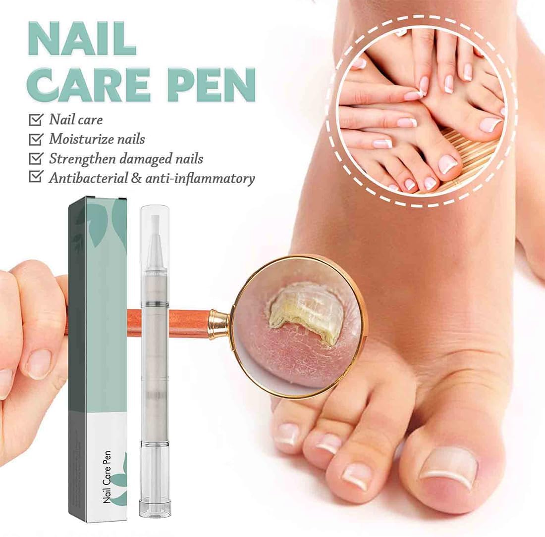 WUSJCOF Nail Pen, 2 Pcs Nail Care Pen Damaged and Strengthening with Tea Tree Oil Cuticle Healing Nail Polish Fortifying for Outdoor Use