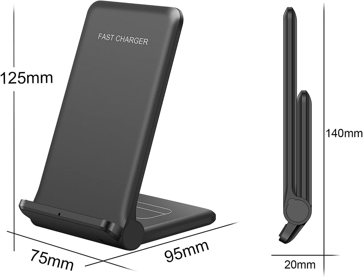VNBBT 2 in 1 Wireless Charger, 20W Fast Wireless Charging Stand Dock for iPhone 16 Pro Max/16/15/15 plus/14/13/12/11/XS/XR,AirPods 4/3/Pro 2,Samsung Galaxy S24/S23/S22/S21/Note,Galaxy Buds, Black