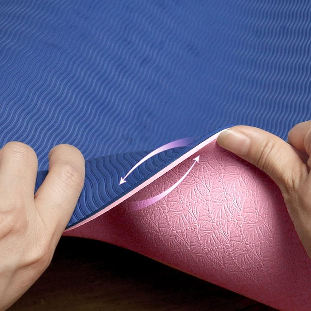 FP-TECH Yoga Mat Padded Non-Slip Fitness Pilates Gymnastics TPE Mat with Bag 183 x 68 x 0.8 cm